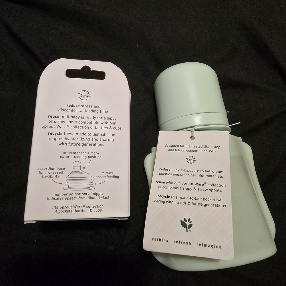 Gentle Flow Silicone Baby Bottle - Soft Green - Picture 2 of 6